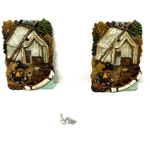 2 Outdoor Canoe Campground Mancave Light Wall Plate Switch Covers